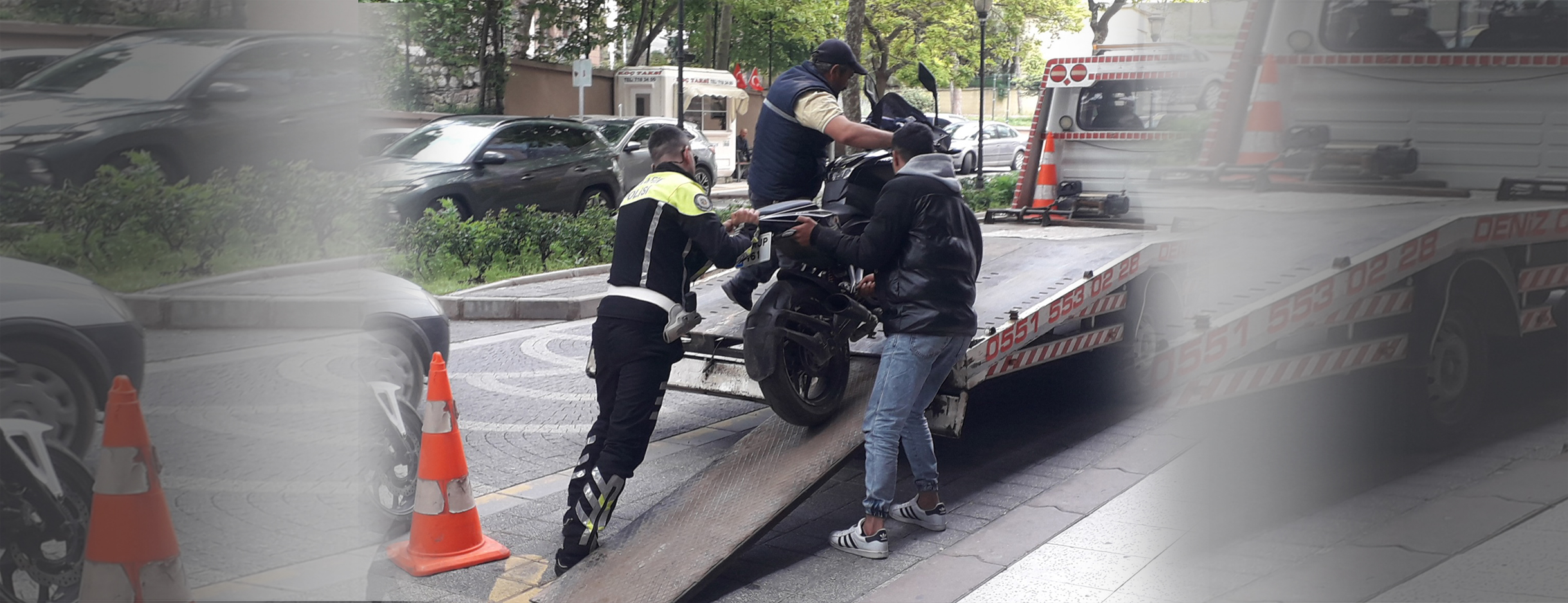 Kent içinde kullandığı motosikletin plakasını örtmek suretiyle abart egzoz kullanarak