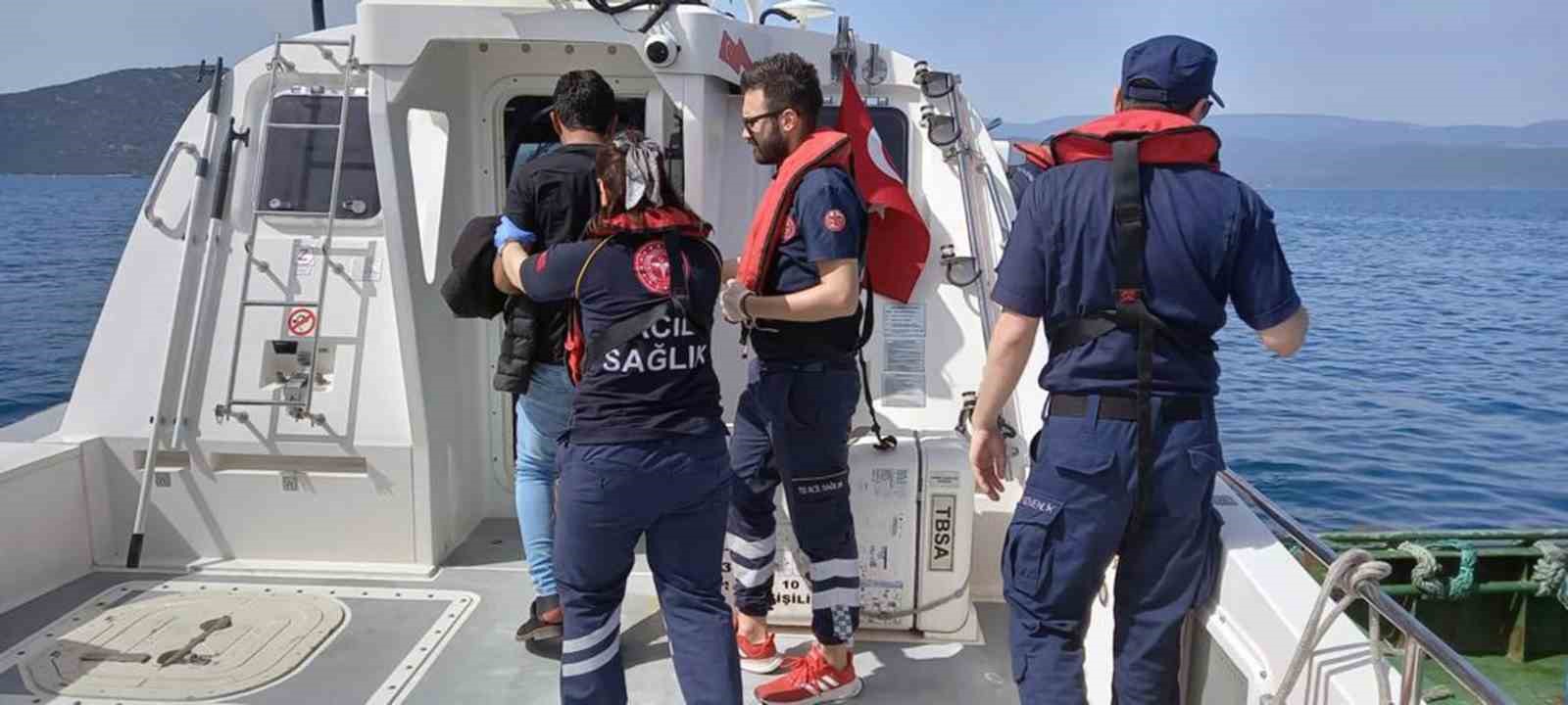 MUĞLA’NIN MİLAS İLÇESİ GÜLLÜK AÇIKLARINDA TİCARİ BİR GEMİDE RAHATSIZLANAN VATANDAŞA
