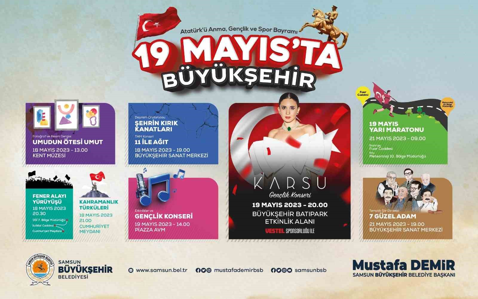 19 MAYIS ATATÜRK’Ü ANMA, GENÇLİK VE SPOR BAYRAMI NEDENİYLE KENTTE