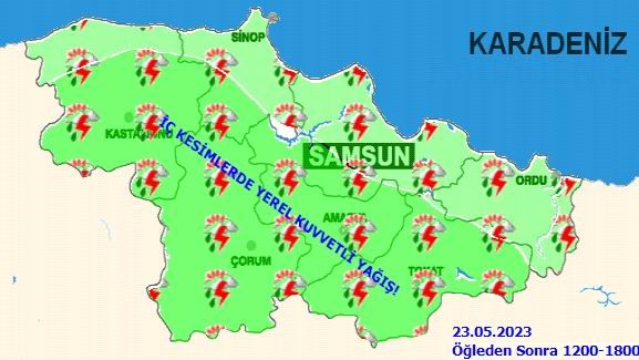 MAYIS AYININ ORTALARINDAN İTİBAREN YAĞIŞLI HAVALARIN ETKİSİ ALTINA GİREN SAMSUN’DA