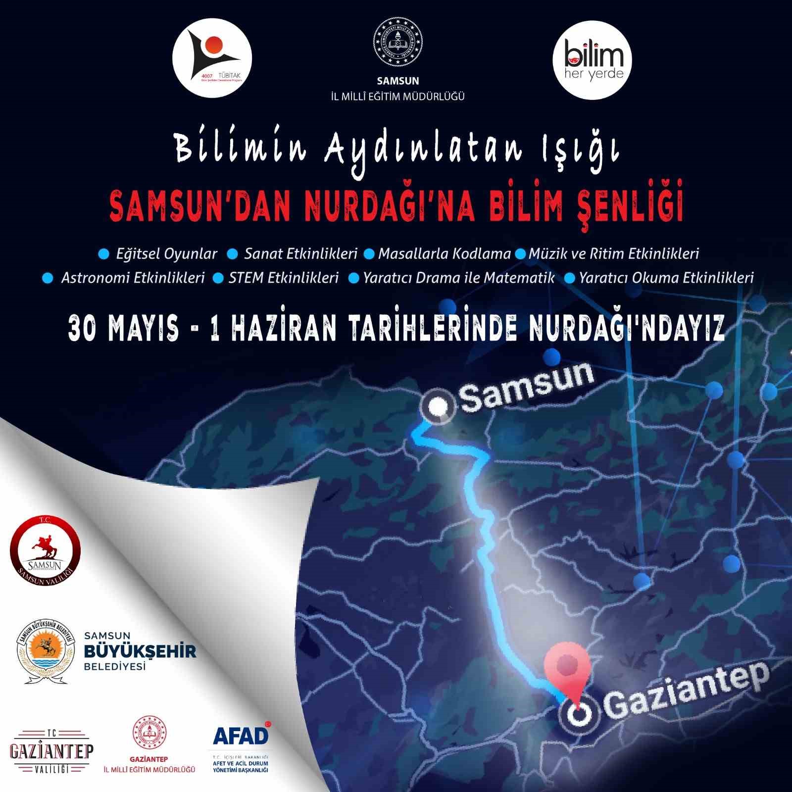 SAMSUN İL MİLLİ EĞİTİM MÜDÜRLÜĞÜ, GAZİANTEP'İN NURDAĞI İLÇESİNDE ÜÇ GÜN