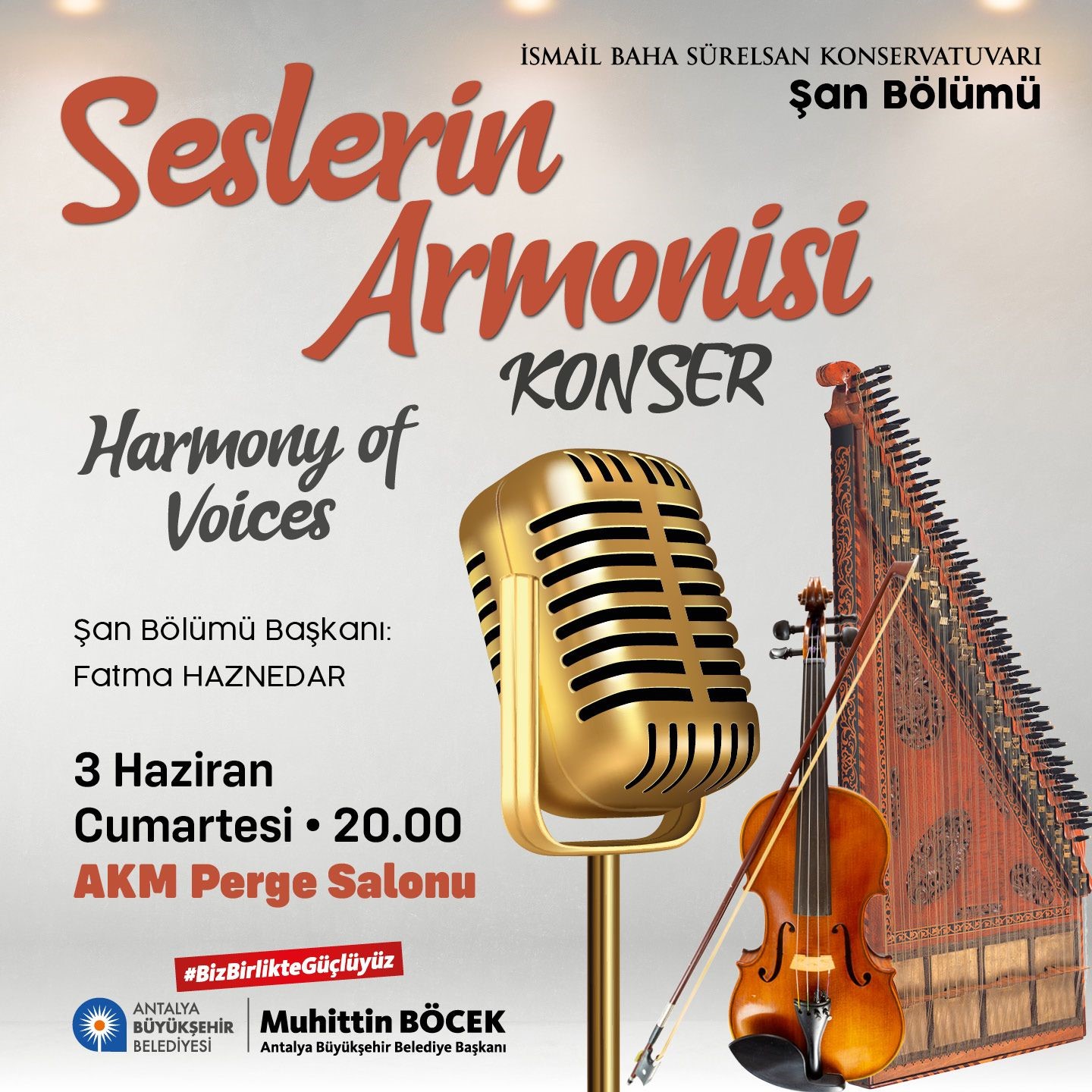 ANTALYA BÜYÜKŞEHİR BELEDİYESİ İSMAİL BAHA SÜRELSAN KONSERVATUVARI ŞAN BÖLÜMÜ ÖĞRENCİLERİ