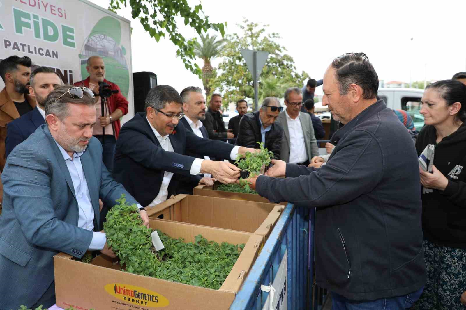 ŞEHZADELER BELEDİYESİ SERTİFİKALI 23 BİN DOMATES VE PATLICAN FİDESİNİ VATANDAŞLARA
