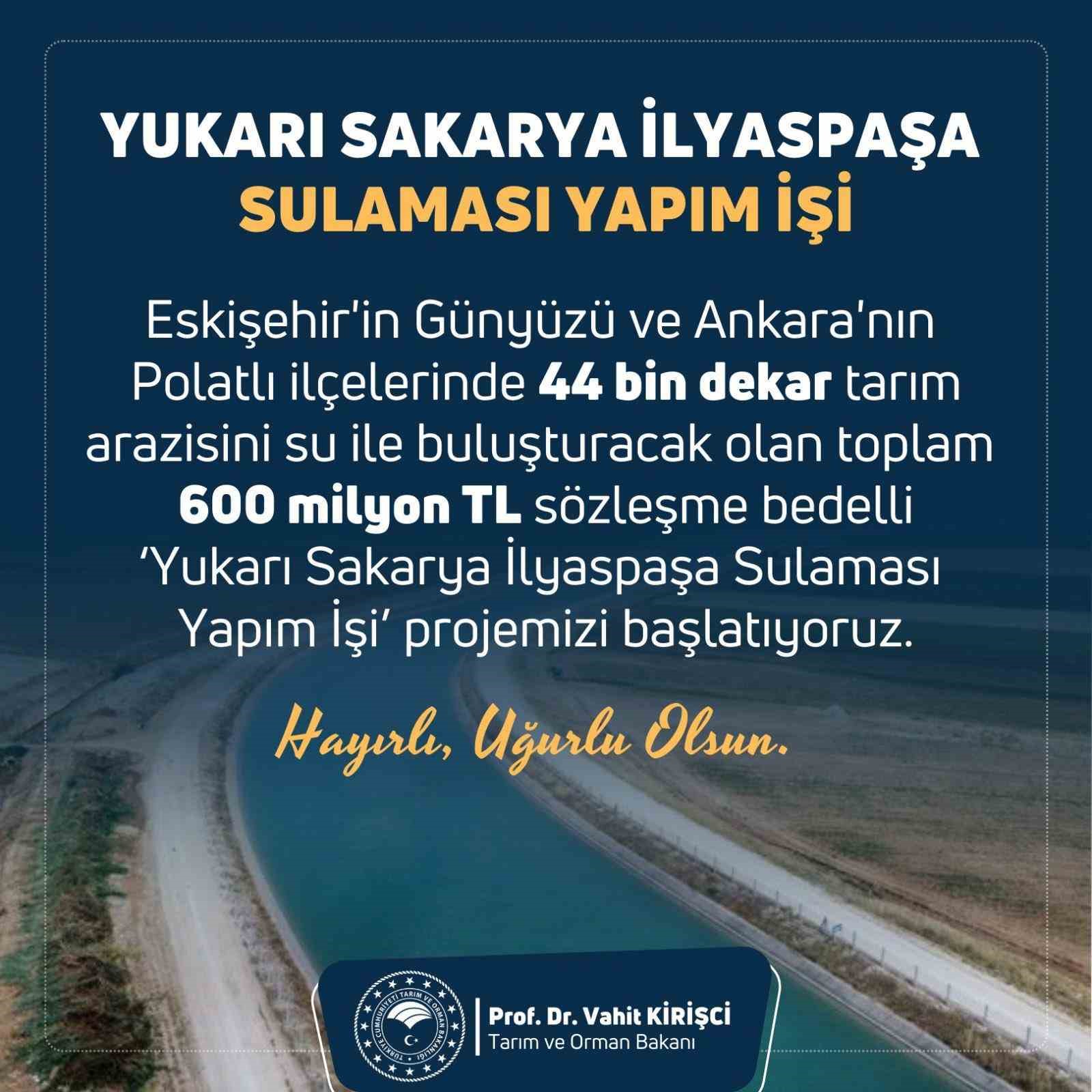 TARIM VE ORMAN BAKANI PROF. DR. VAHİT KİRİŞÇİ, ESKİŞEHİR’İN GÜNYÜZÜ
