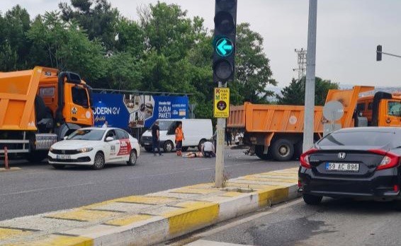 TEKİRDAĞ MERKEZ SÜLEYMANPAŞA İLÇESİNDE MOTOSİKLET SÜRÜCÜSÜ KAZADA YARALANDI.