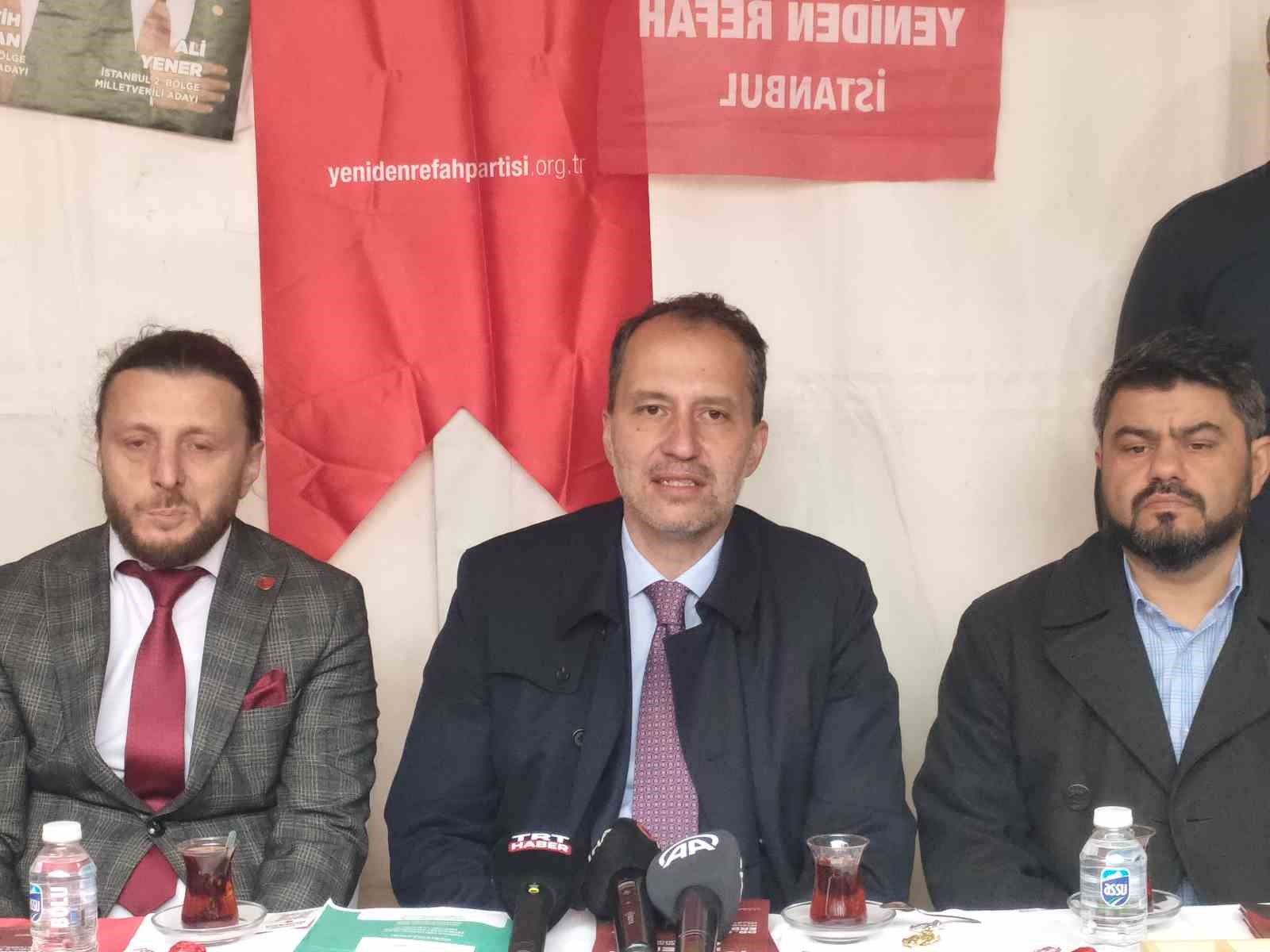 YENİDEN REFAH PARTİSİ GENEL BAŞKANI FATİH ERBAKAN, PARTİSİNİN KAĞITHANE' DE