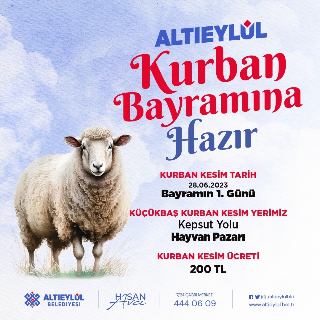 ALTIEYLÜL BELEDİYESİ, KURBAN BAYRAMI’NDA ALTIEYLÜL’DE YAŞAYAN VATANDAŞLARA HİZMET İÇİN ÇALIŞMAYA