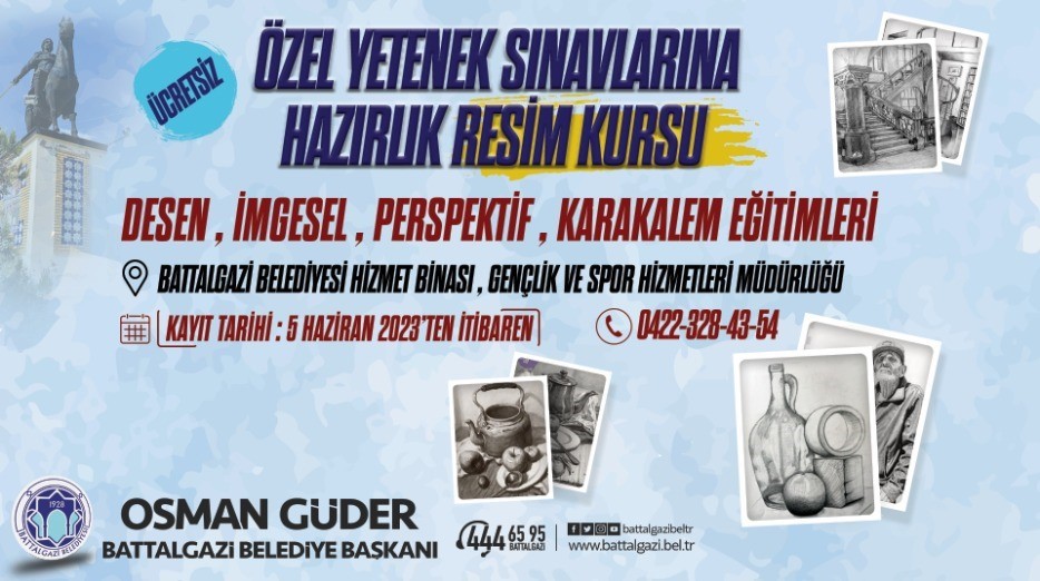 BATTALGAZİ BELEDİYESİ TARAFINDAN ÖZEL YETENEK SINAVINDA BÜYÜK KOLAYLIK SAĞLAYACAK, GENÇLERİN