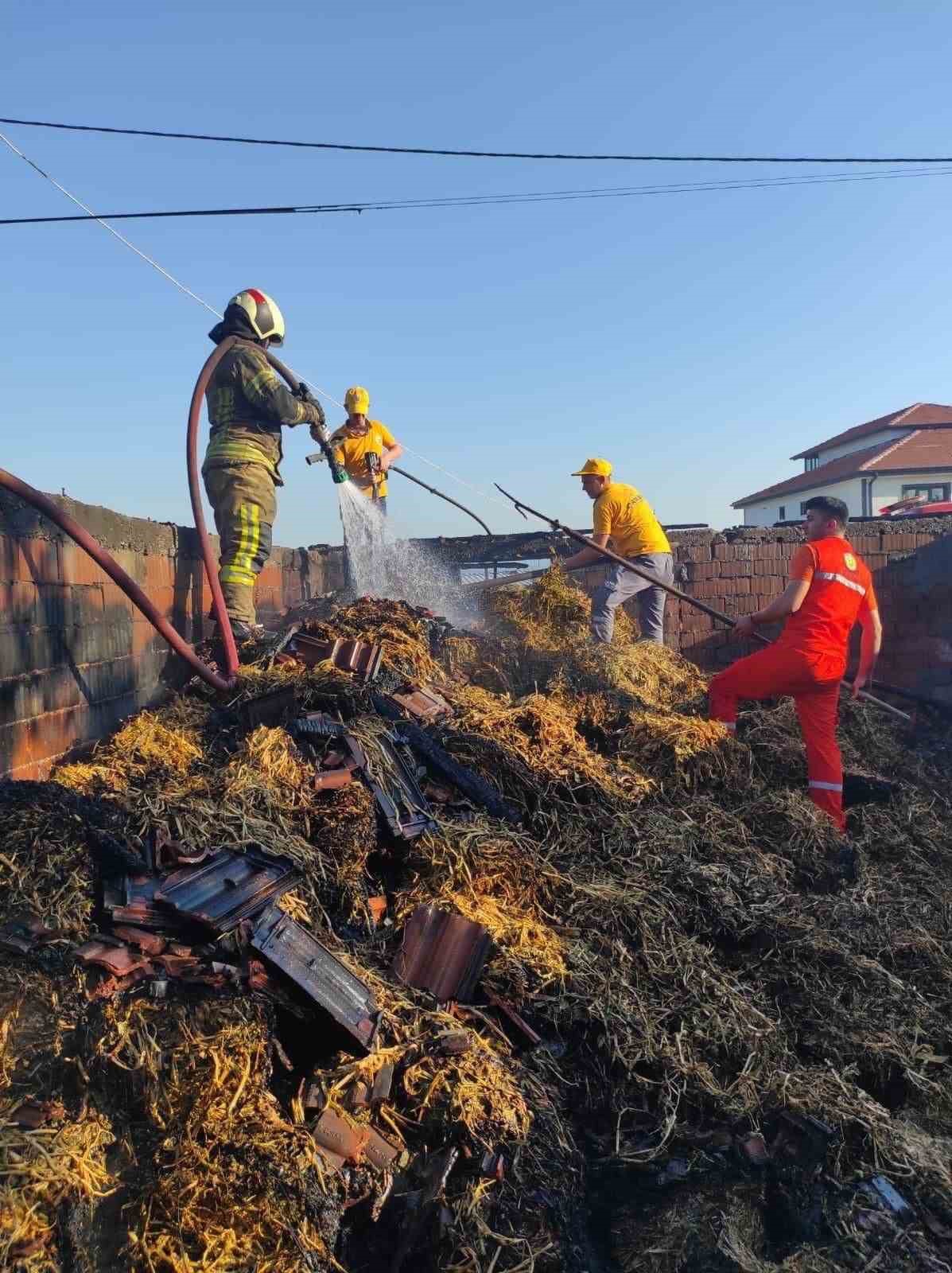 BURSA’YA BAĞLI YENİŞEHİR İLÇESİNDE BİR SAMANLIKTA HENÜZ BELİRLENEMEYEN BİR NEDENLE