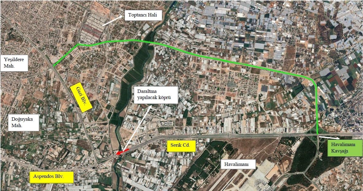 ANTALYA HAVALİMANI YOLU SERİK CADDESİ ÜZERİNDEKİ CIRNIK KÖPRÜSÜ’NDE 12 HAZİRAN