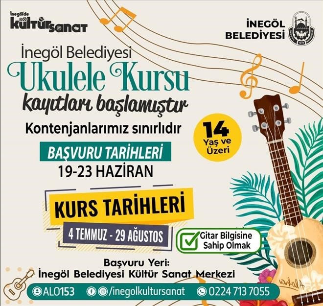 İNEGÖL BELEDİYESİ, 7-11 YAŞ ARALIĞINDAKİ ÇOCUKLARA YÖNELİK YAZ KURSLARI KAPSAMINDA