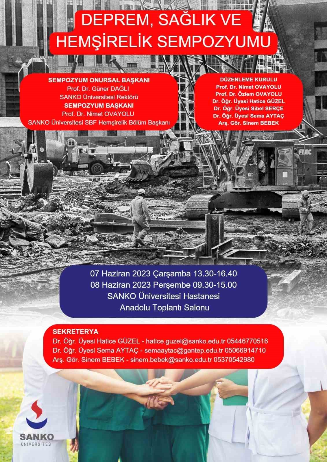 SANKO ÜNİVERSİTESİ SAĞLIK BİLİMLERİ FAKÜLTESİ (SBF) HEMŞİRELİK BÖLÜMÜ TARAFINDAN “DEPREM,