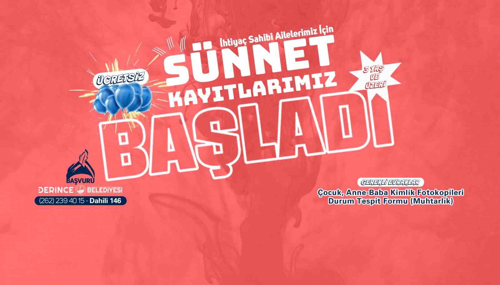 DERİNCE BELEDİYESİ TARAFINDAN GELENEKSEL OLARAK DÜZENLENEN ÜCRETSİZ TOPLU SÜNNET ŞÖLENİ
