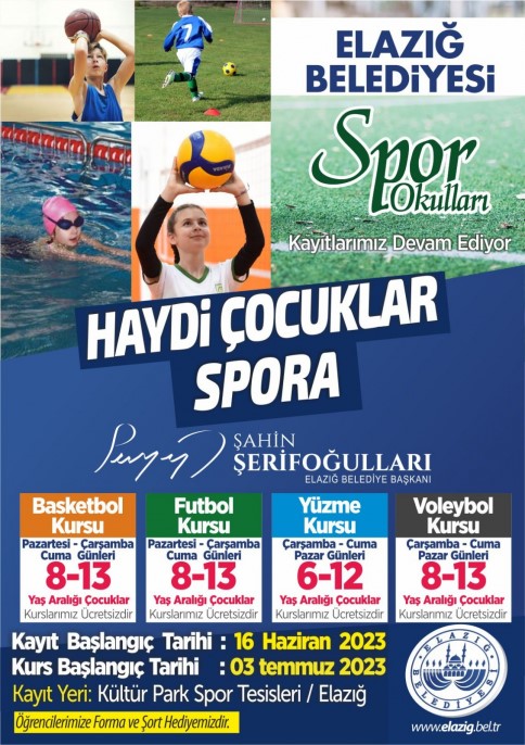 ELAZIĞ BELEDİYESİ ÜCRETSİZ YAZ SPOR KURSLARI BAŞLIYOR