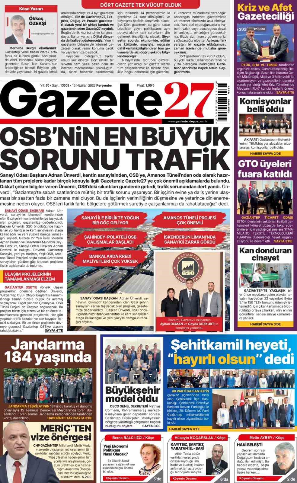 GAZİANTEP’TE BASIN İLAN KURUMU’NA BAĞLI 4 GAZETE BİRLEŞEREK, YENİ BİR