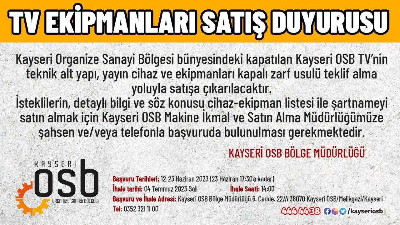 KAYSERİ ORGANİZE SANAYİ BÖLGESİ BÜNYESİNDE KURULAN ANCAK YÖNETİM KURULU KARARINCA