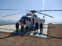 BALIKESİR'İN ERDEK İLÇESİNDE ORMAN YANGINLARI İÇİN HELİKOPTER KONUŞLANDIRILDI,
