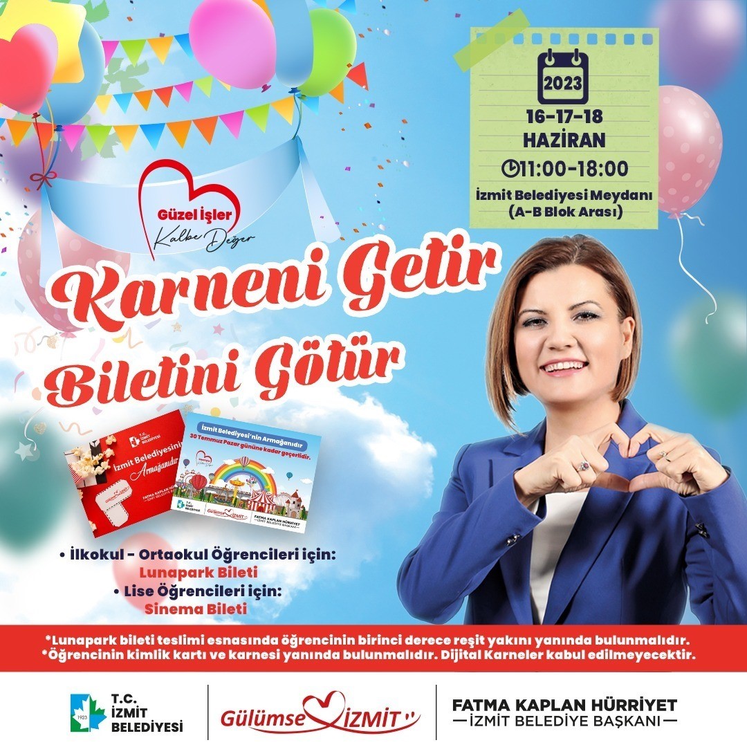 İZMİT BELEDİYESİ, "KARNENİ GETİR, BİLETİNİ GÖTÜR" KAMPANYASIYLA 2022-2023 EĞİTİM-ÖĞRETİM DÖNEMİNİ