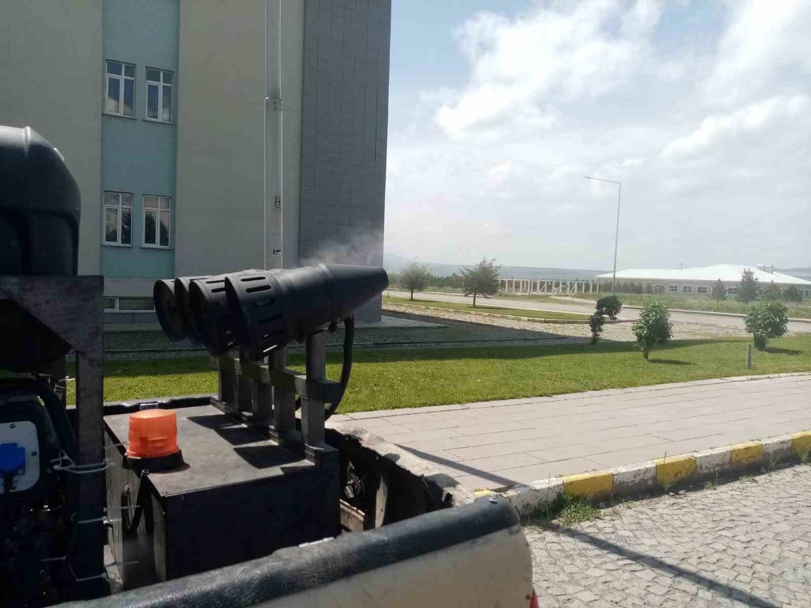 KARS BELEDİYESİ PARK VE BAHÇELERİ İLAÇLIYOR(KARS-İHA)