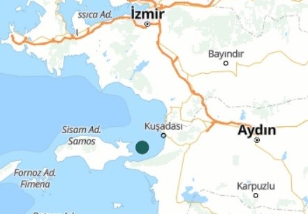 AYDIN’IN KUŞADASI İLÇESİNDE 4.2 BÜYÜKLÜĞÜNDE DEPREM MEYDANA GELDİ