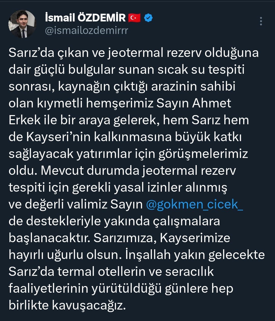 MİLLİYETÇİ HAREKET PARTİSİ (MHP) GENEL BAŞKAN YARDIMCISI İSMAİL ÖZDEMİR, SOSYAL