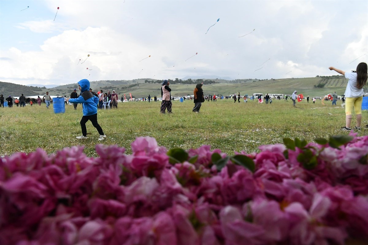 ISPARTA’NIN EĞİRDİR İLÇESİ SORKUNCAK KÖYÜNDE 6. GÜL HASADI VE UÇURTMA