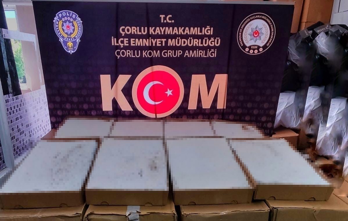 TEKİRDAĞ'IN ÇORLU VE ÇERKEZKÖY İLÇELERİNDEN YAPILAN ÇALIŞMALARDA 83 BİN MAKARON