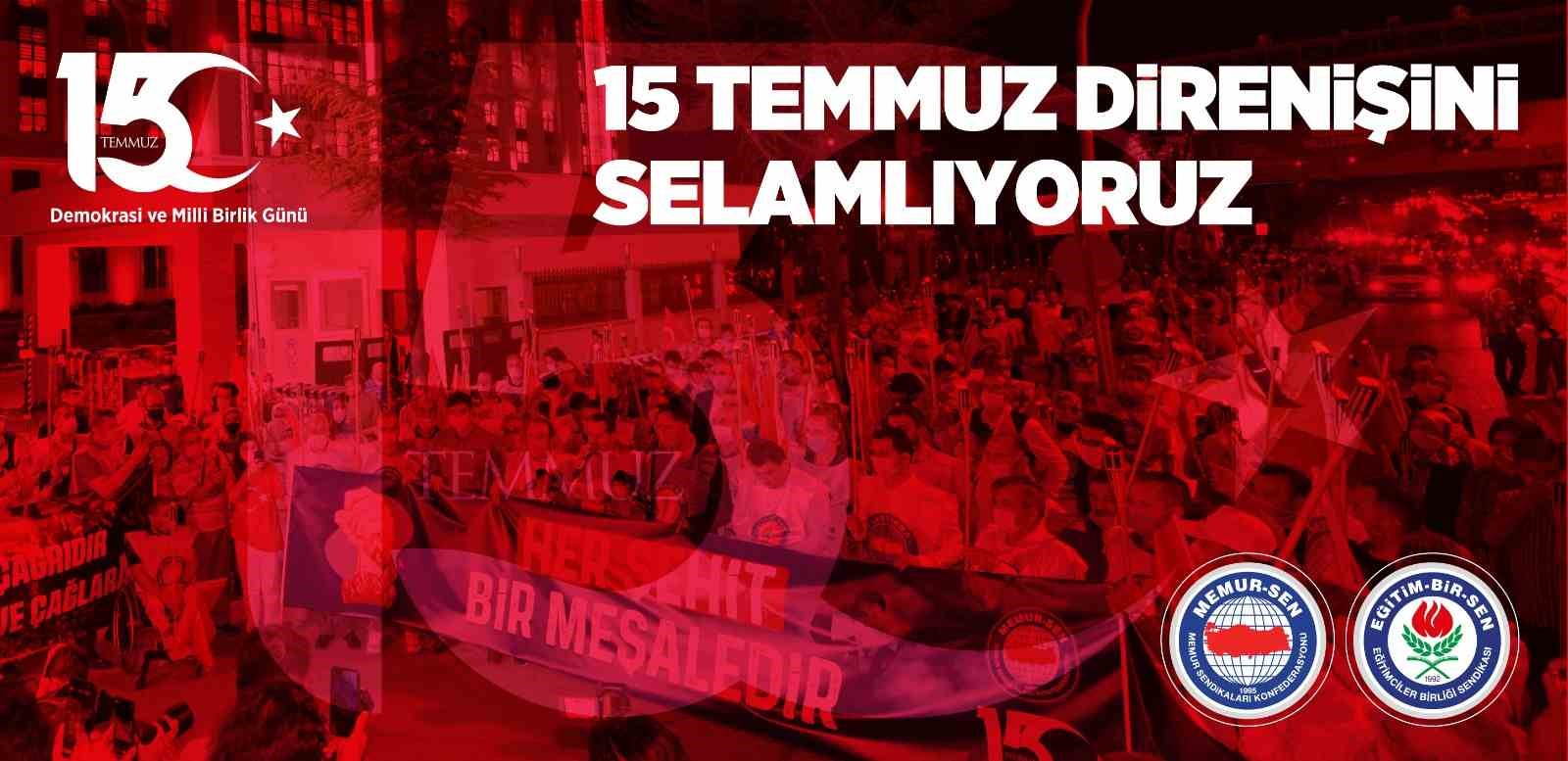 Başkan Kurter’den 15 Temmuz açıklaması BAŞKAN KURTER, “15 TEMMUZ DİRENİŞİNİ SELAMLIYORUZ”