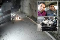 DENİZLİ’NİN BULDAN İLÇESİNDE KALDIRIMA ÇARPTIKTAN SONRA KONTROLDEN ÇIKAN OTOMOBİLİN UÇURUMDAN