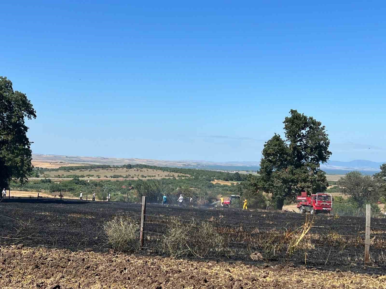 GÖNEN'DE ARAZİ YANGININDA 20 DÖNÜM KÜL OLDU