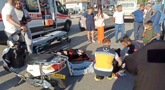 Karaman’da kamyonet ile elektrikli bisikletin çarpışması sonucu meydana gelen trafik