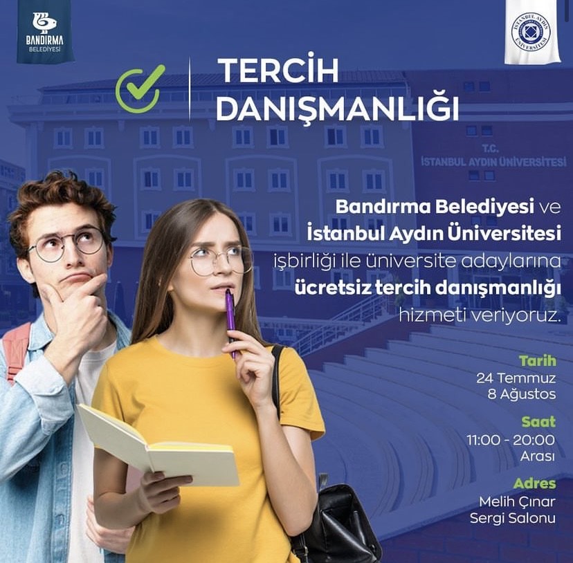 Bandırma Belediyesi ve İstanbul Aydın Üniversitesi işbirliğinde, üniversite adaylarına ücretsiz