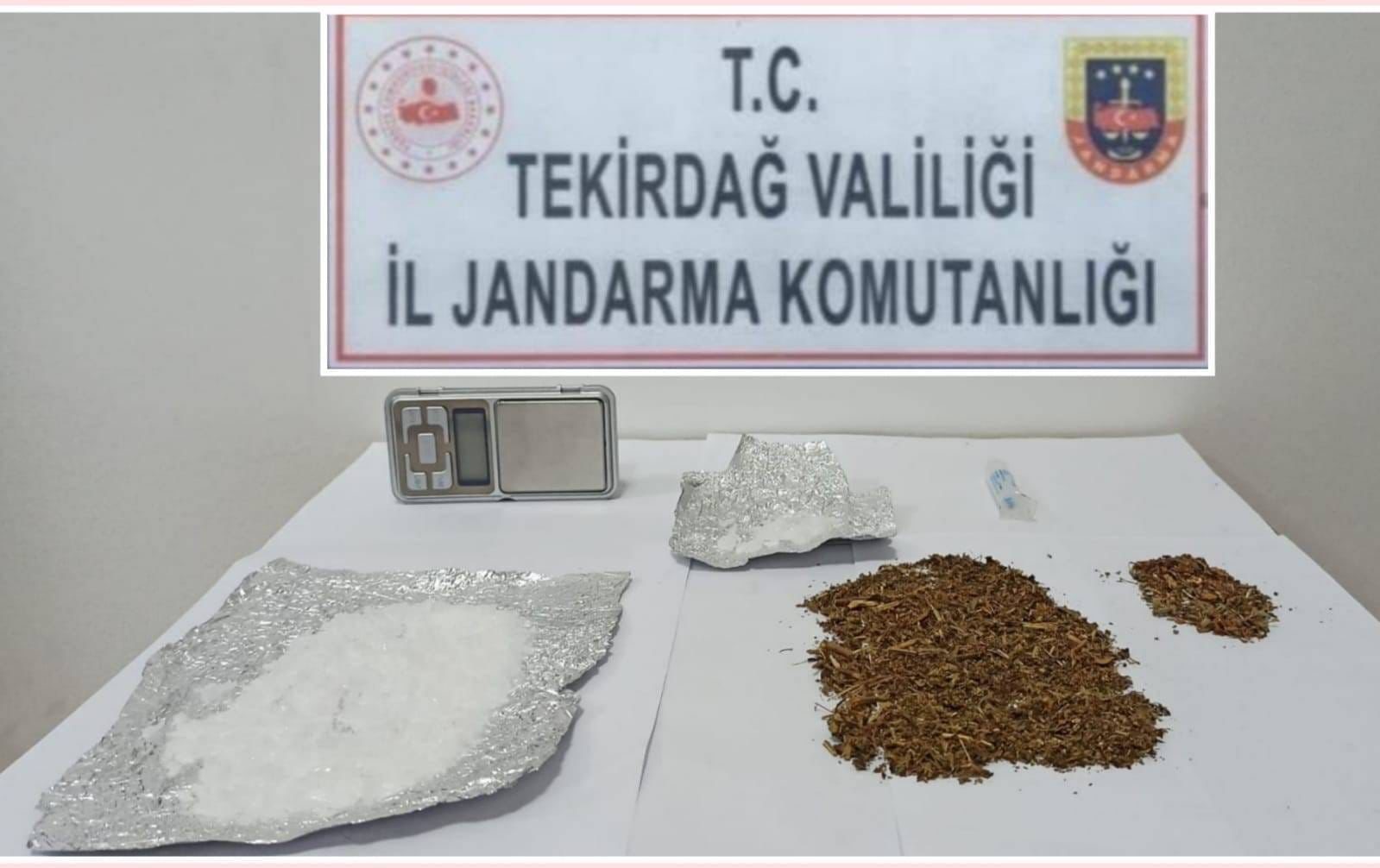 TEKİRDAĞ’DA JANDARMA EKİPLERİNCE UYUŞTURUCUYA YÖNELİK YAPILAN ÇALIŞMALARDA 7 ŞÜPHELİ YAKALANDI.