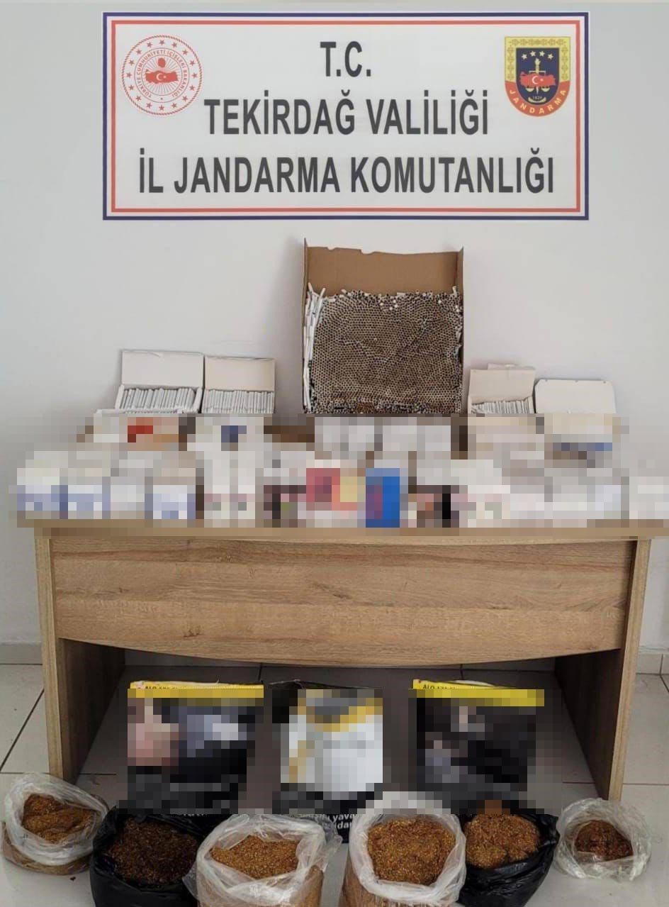 TEKİRDAĞ’DA JANDARMA EKİPLERİNCE KAÇAK TÜTÜN VE MAKARON OPERASYONU DÜZENLENDİ.