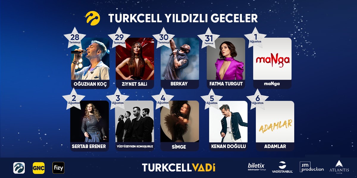 TURKCELL YILDIZLI GECELER KONSERLERİ BAŞLIYOR