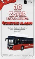 Cumhuriyetin 101’inci yılı 30 Ağustos Zafer Bayramı’nda toplu taşıma araçlarının