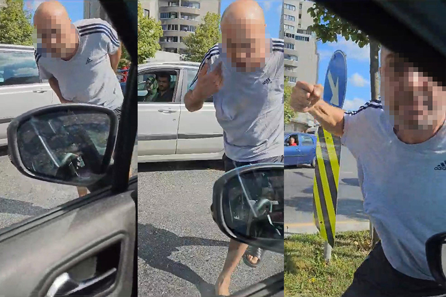 BAŞAKŞEHİR'DE BİR ŞAHIS, YOL VERME TARTIŞMASI YAŞADIĞI DOKTORUN ARACINA TRAFİĞİN