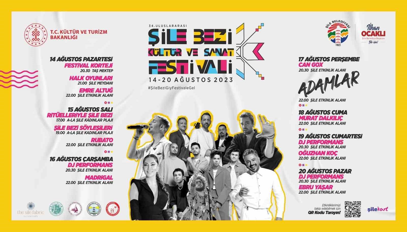 34. ULUSLARARASI ŞİLE BEZİ KÜLTÜR VE SANAT FESTİVALİ PAZARTESİ GÜNÜ