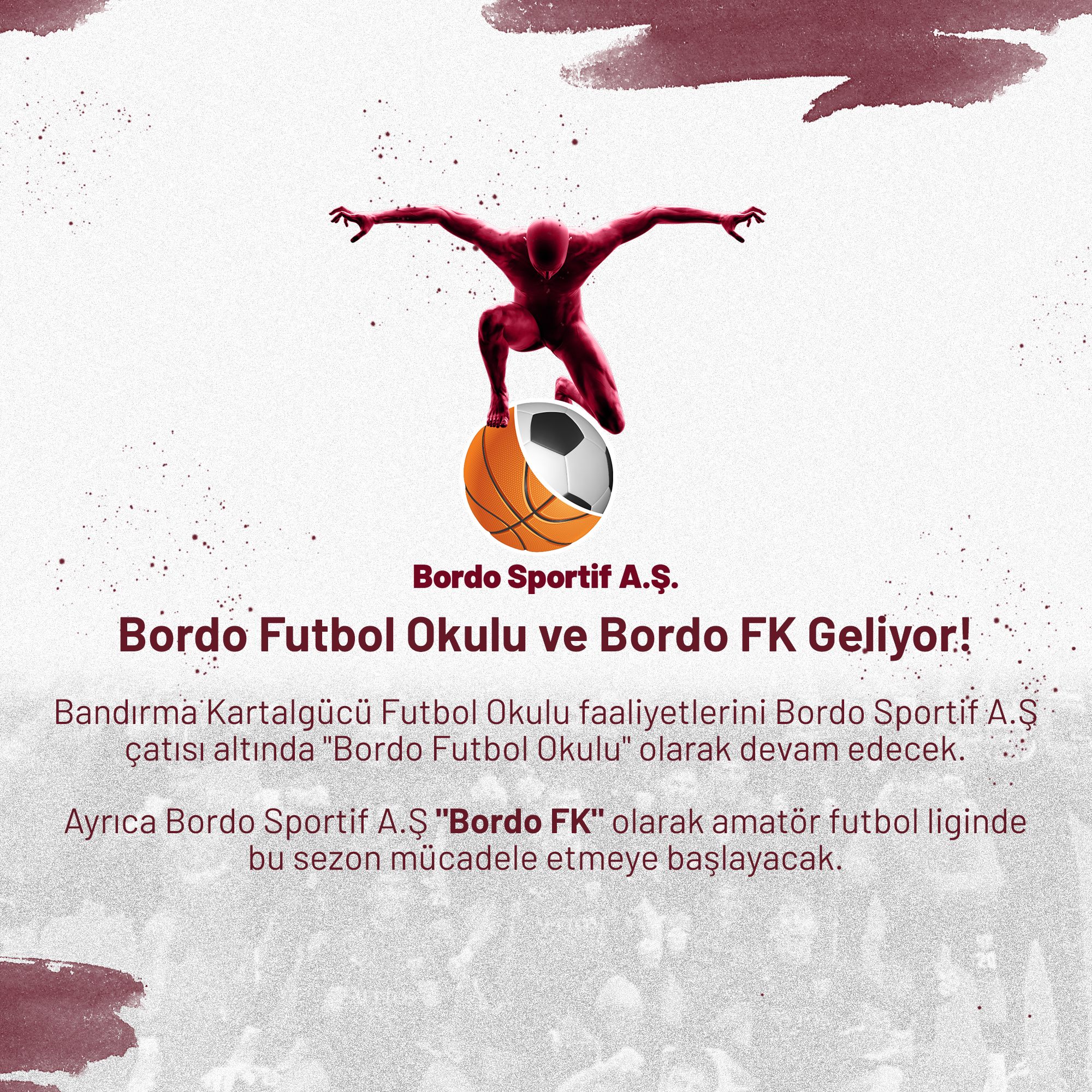 Bandırma Kartalgücü Futbol Okulu faaliyetlerine, “Bordo Futbol Okulu” olarak devam