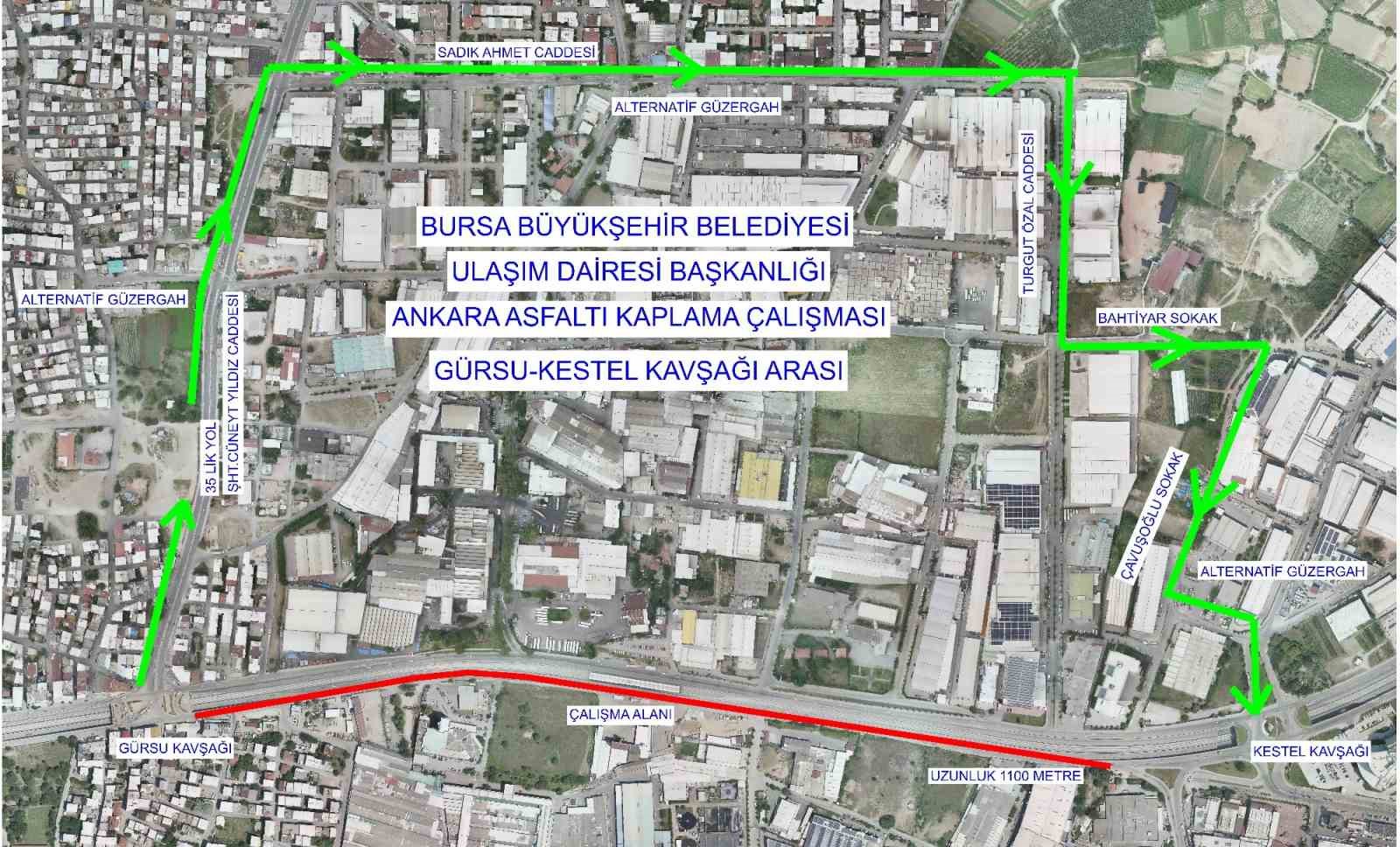 BURSA BÜYÜKŞEHİR BELEDİYESİ TARAFINDAN YAPILACAK ASFALT YENİLEME ÇALIŞMALARI KAPSAMINDA BURSA-ANKARA