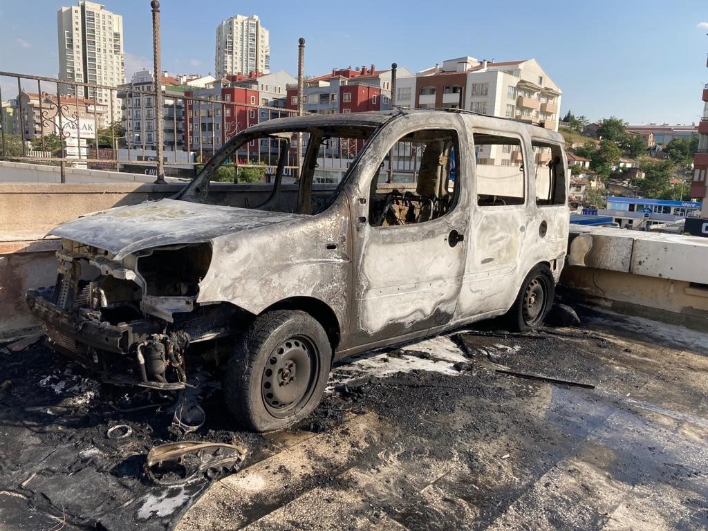 ANKARA’NIN ALTINDAĞ İLÇESİNDE PARK HALİNDEKİ OTOMOBİLİN ALEV TOPUNA DÖNDÜĞÜ OLAYDA