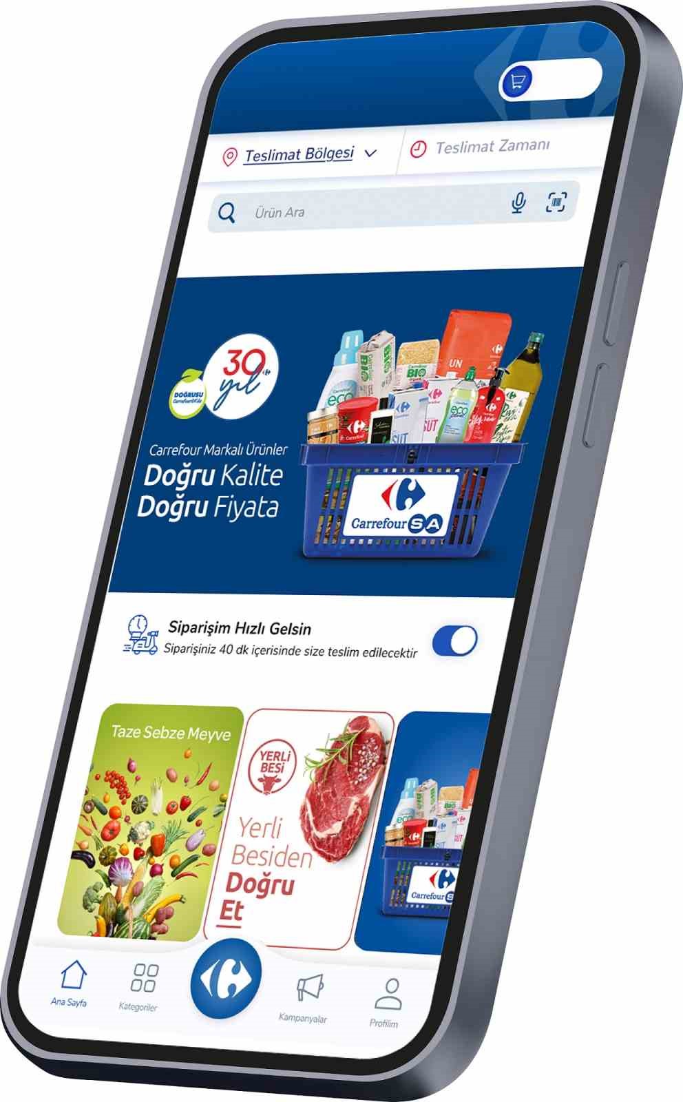 PERAKENDE SEKTÖRÜNÜN ÖNDE GELEN MARKALARINDAN CARREFOURSA, ONLİNE MARKET UYGULAMASINI YENİLEDİ.