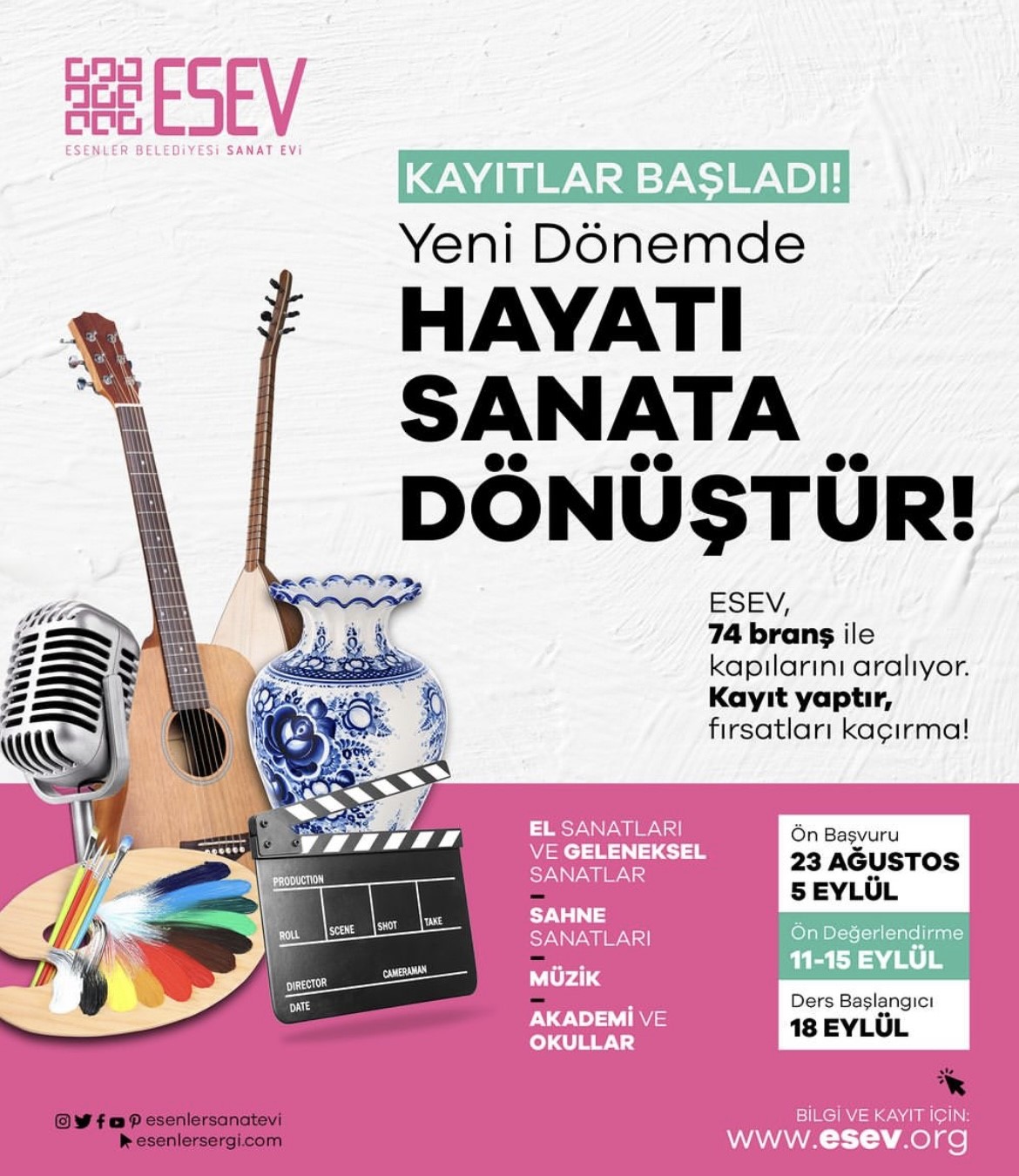 HER YIL BİNLERCE ESENLERLİYİ SANATIN FARKLI DALLARIYLA BULUŞTURAN ESENLER BELEDİYESİ