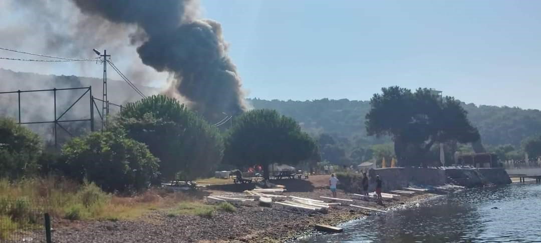 HEYBELİADA’DA HAVAİ HATLARDA ÇIKAN YANGIN AĞAÇLARA SIÇRADI