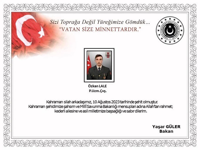 MİLLİ SAVUNMA BAKANLIĞI, (MSB) PENÇE-KİLİT OPERASYONU BÖLGESİNDE BTÖ MENSUPLARI TARAFINDAN