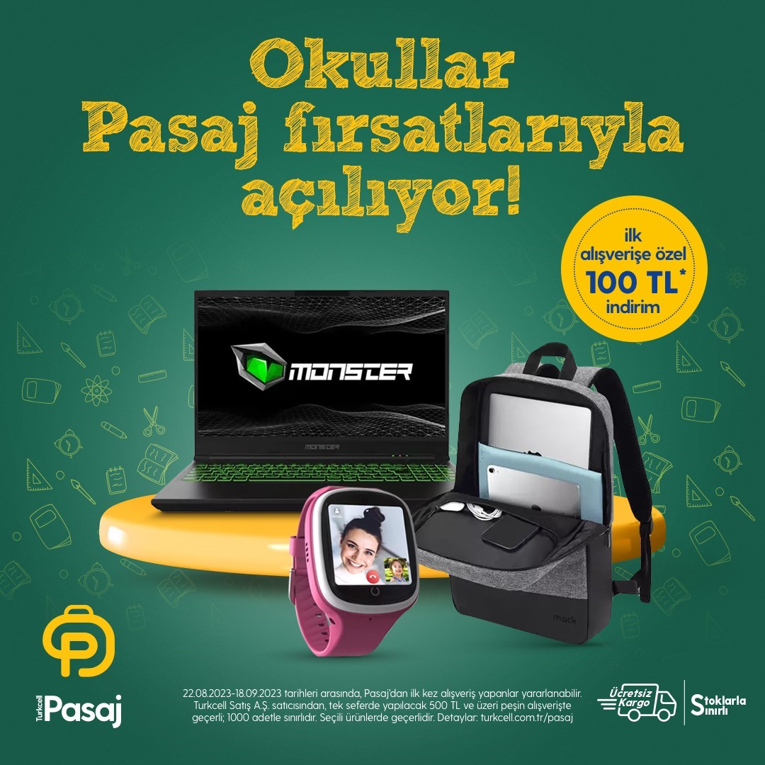 TURKCELL MAĞAZALARINDA VE PASAJ’DA OKULA VE ŞEHRE DÖNÜŞE ÖZEL OLARAK,