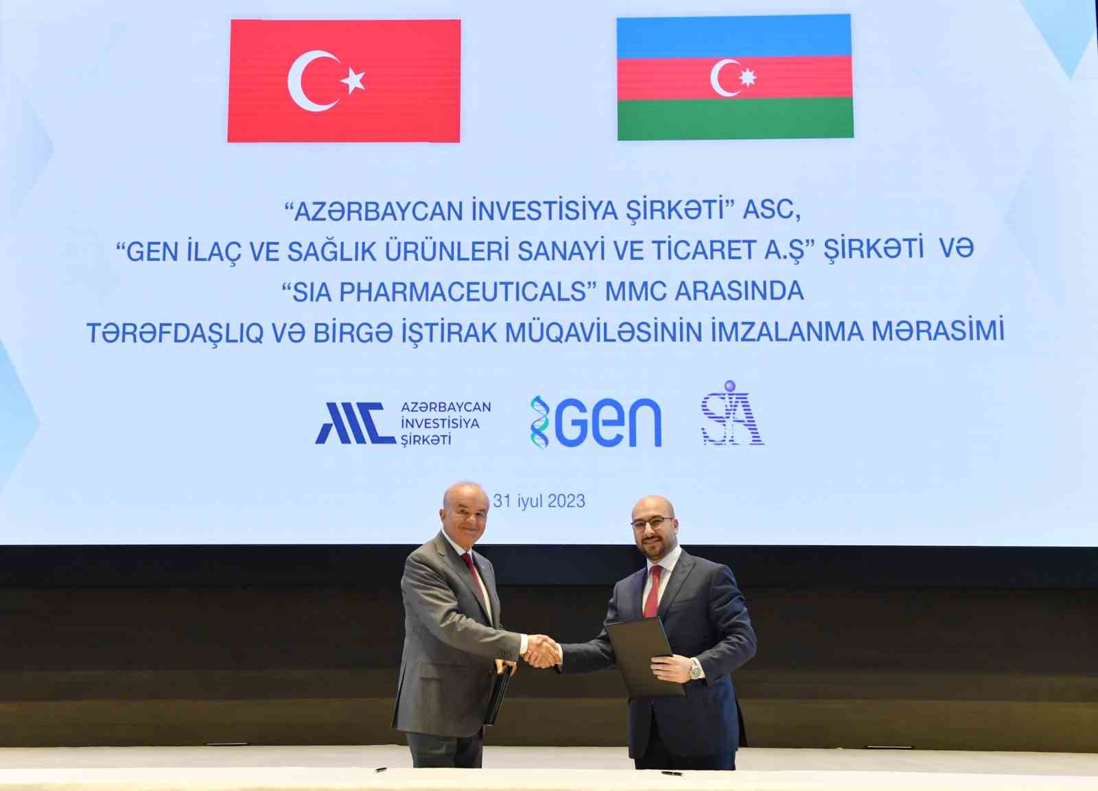 TÜRK İLAÇ FİRMASI GEN, AZERBAYCAN DEVLET YATIRIM ŞİRKETİ (AIC) VE