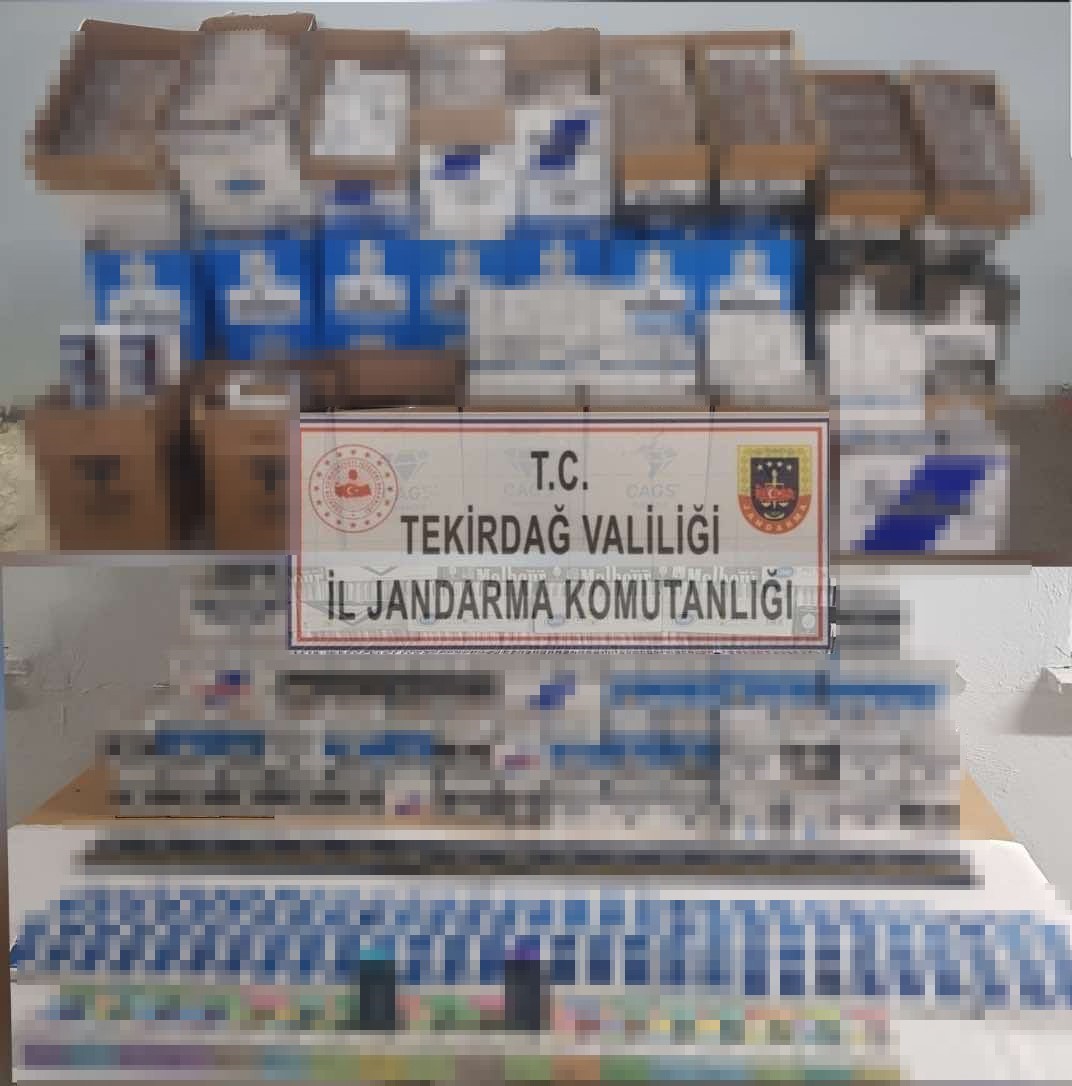TEKİRDAĞ’DA JANDARMA EKİPLERİNCE DÜZENLENEN KAÇAK SİGARA OPERASYONUNDA, PİYASA DEĞERİ YAKLAŞIK