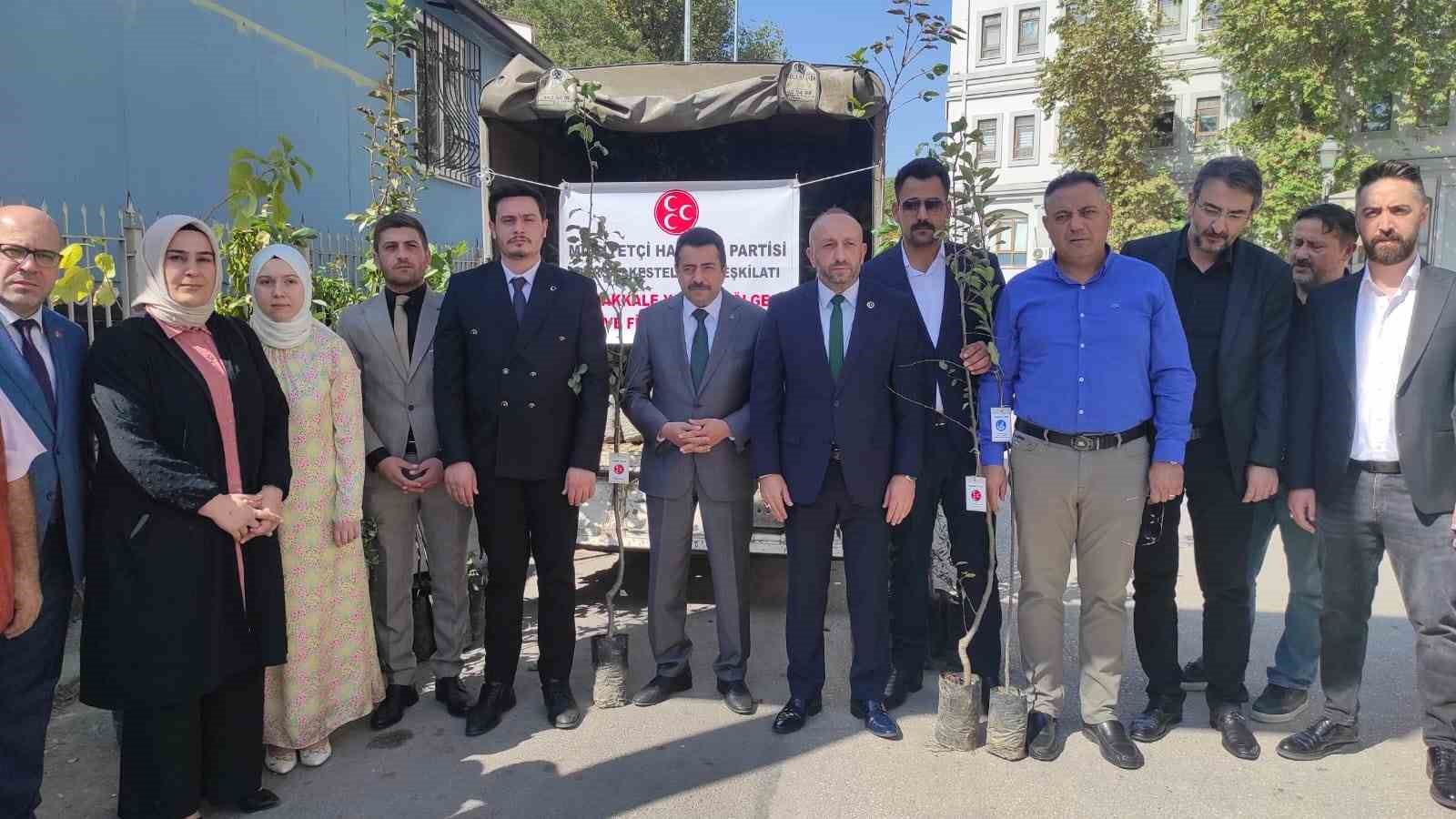MHP KESTEL İLÇE BAŞKANLIĞI, ÇANAKKALE’DE YANAN MEYVE BAHÇELERİ İÇİN FİDAN