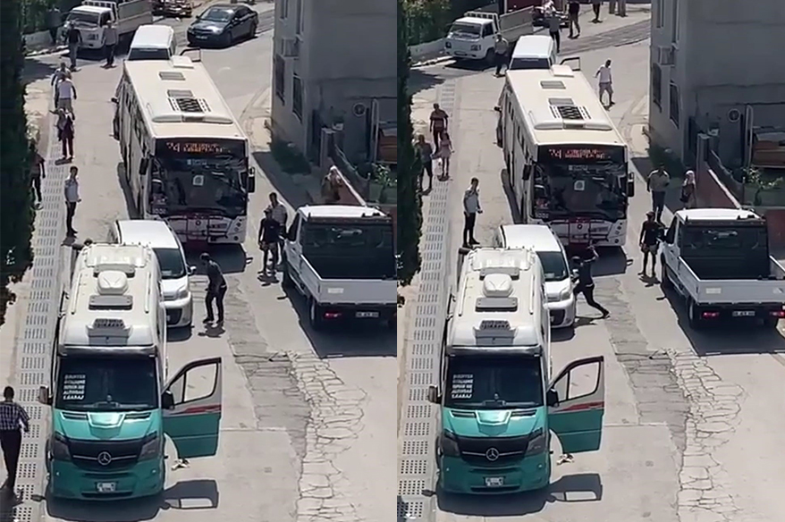 İzmir’in Buca ilçesinde yol verme nedeniyle çıktığı ileri sürülen tartışmada,